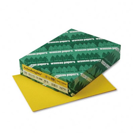 WAUSAU PAPERS Wausau Papers 22731 Astrobrights Colored Card Stock  65lb  Solar Yellow  Letter  250 Sheets per Pack 22731